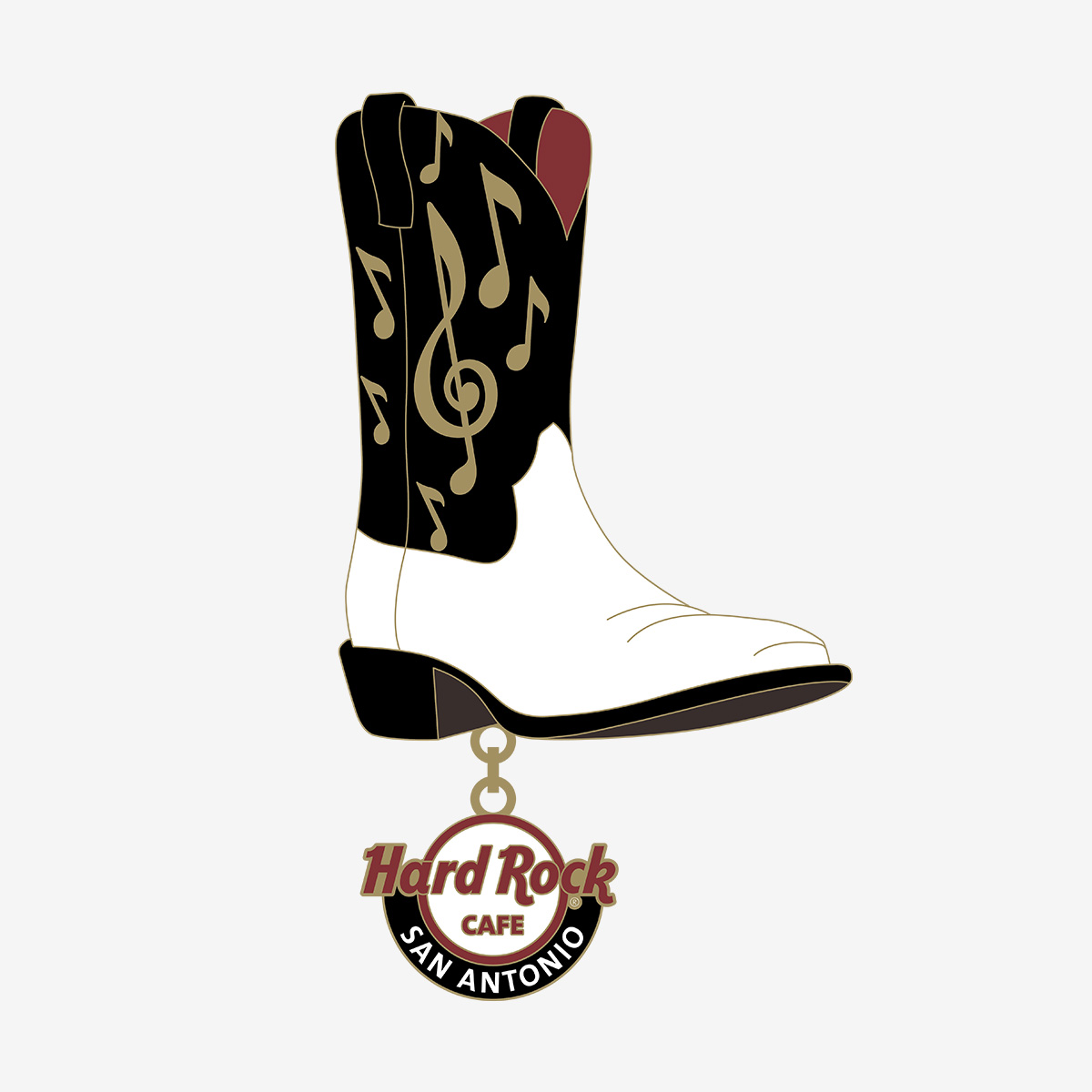 Limited Edition Chained Cowboy Boot Pin image number 1